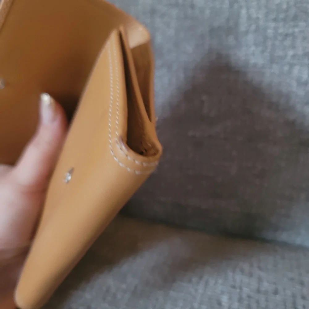 Coach Tan Leather Wallet with Gold-Tone Logo - Picture 3 of 16